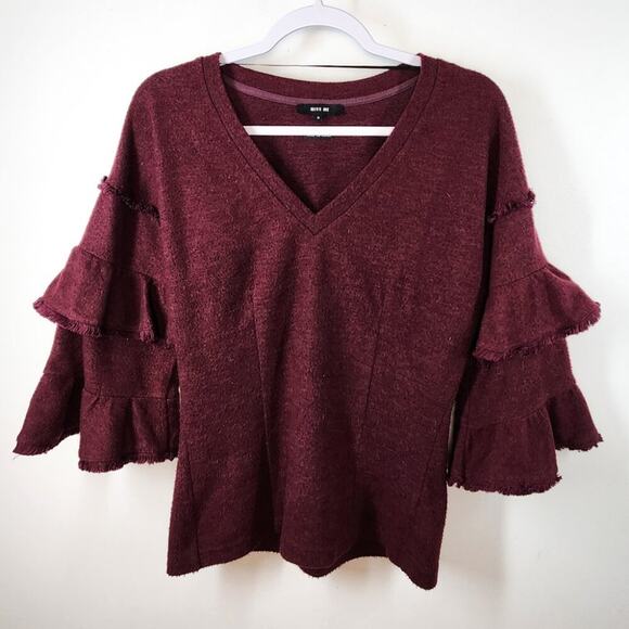Miss Me Burgundy Pullover Top Size Small Cottagegoth Renaissance Victorian - Picture 1 of 4